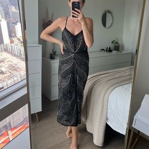 Miss Selfridge romper/pantsuit. Black with silver beading. Size US4, EU36, UK8